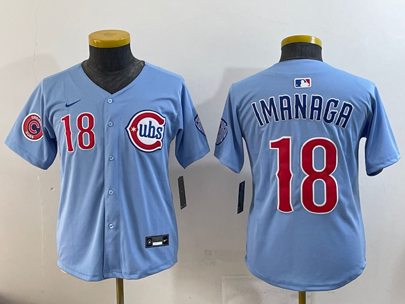 Youth 2025 MLB Chicago Cubs #18 Imanaga  blue jersey
